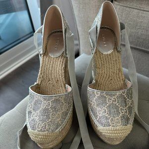 Gucci Heritage GG Lamé Platform Espadrille